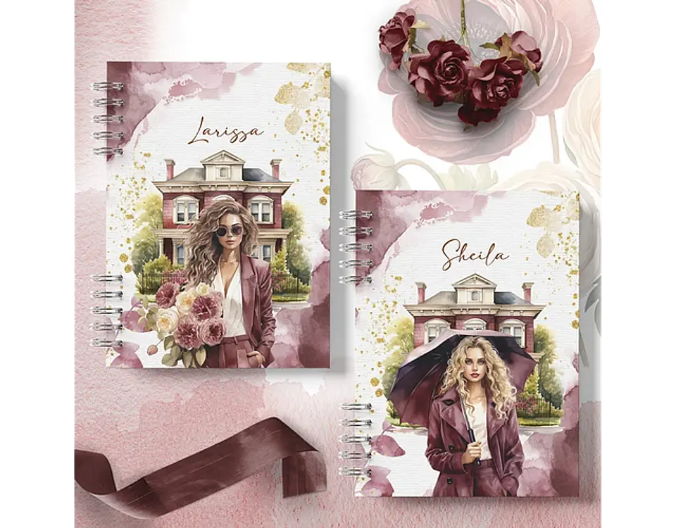 Arquivo encadernação coleção primaveira bordo casa floral - BICHO PAPEL 7