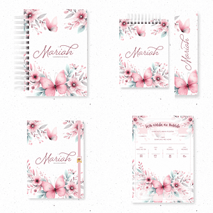 Arquivo encadernação baby jardim das borboletas floral - ARQUIVOS DA BRUNNA