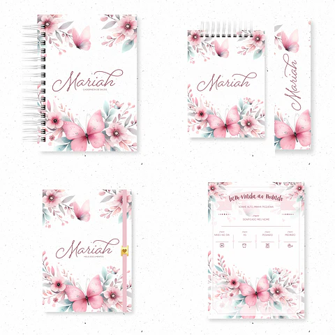 Arquivo encadernação baby jardim das borboletas floral - ARQUIVOS DA BRUNNA