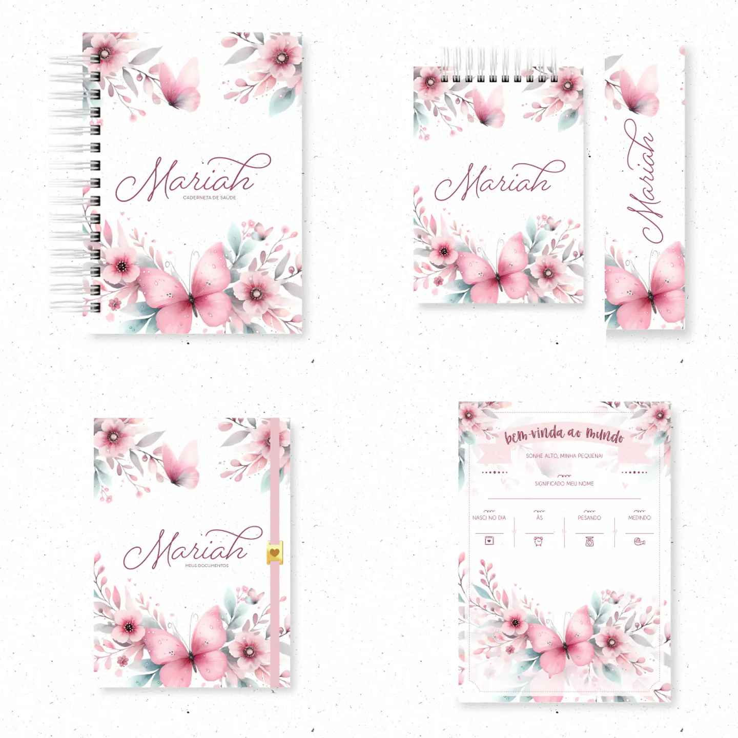 Arquivo encadernação baby jardim das borboletas floral - ARQUIVOS DA BRUNNA 1
