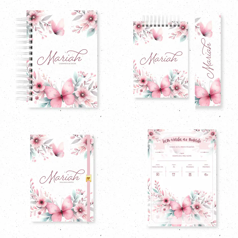 Arquivo encadernação baby jardim das borboletas floral - ARQUIVOS DA BRUNNA 1