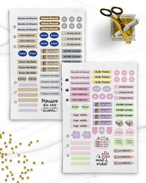 Arquivo cartela de adesivos pioneiro testemunhas de jeová - BICHO PAPEL