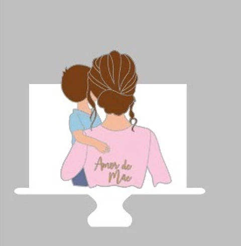 Arquivo topo de bolo dia das mães - MÃE COM FILHO