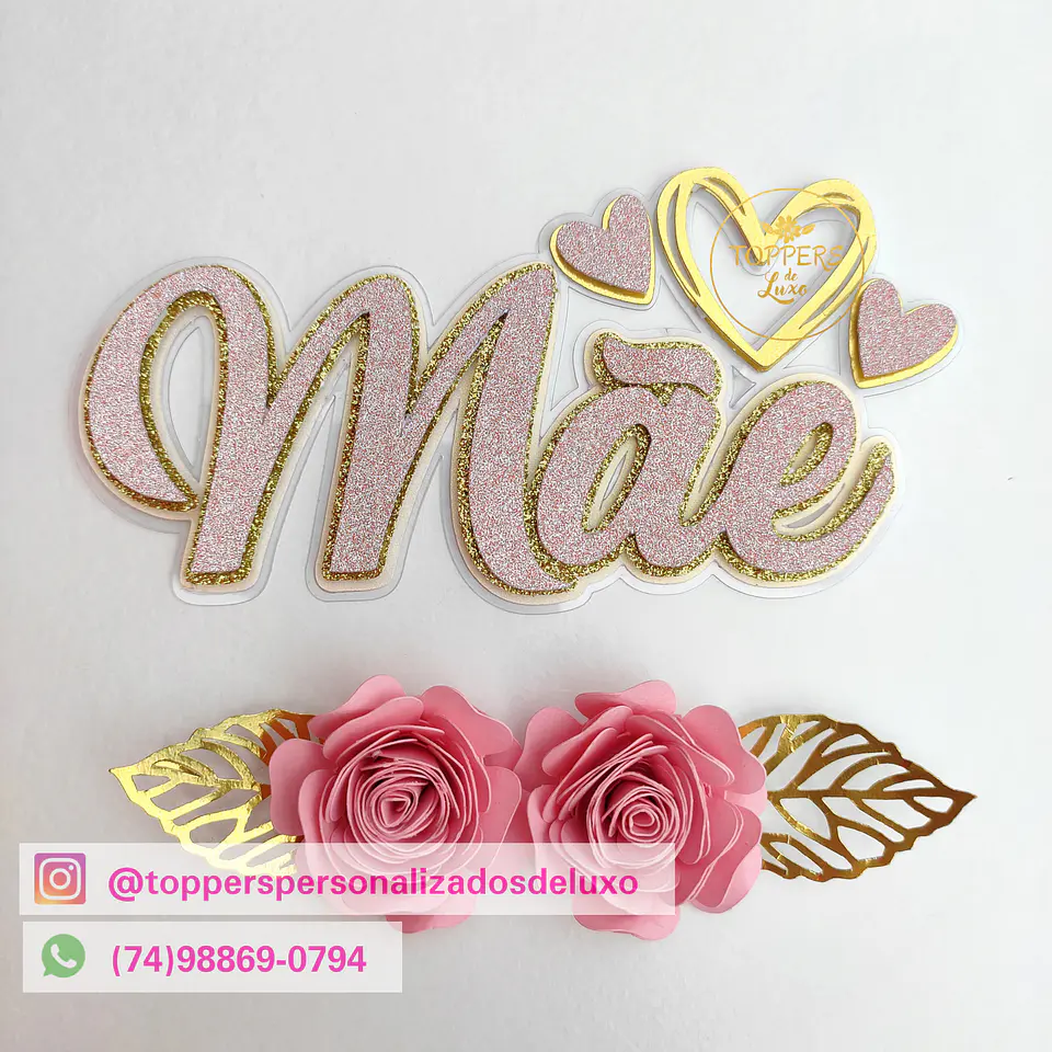 Arquivo topo de bolo dia das mães - MÃE CORAÇÕES 1
