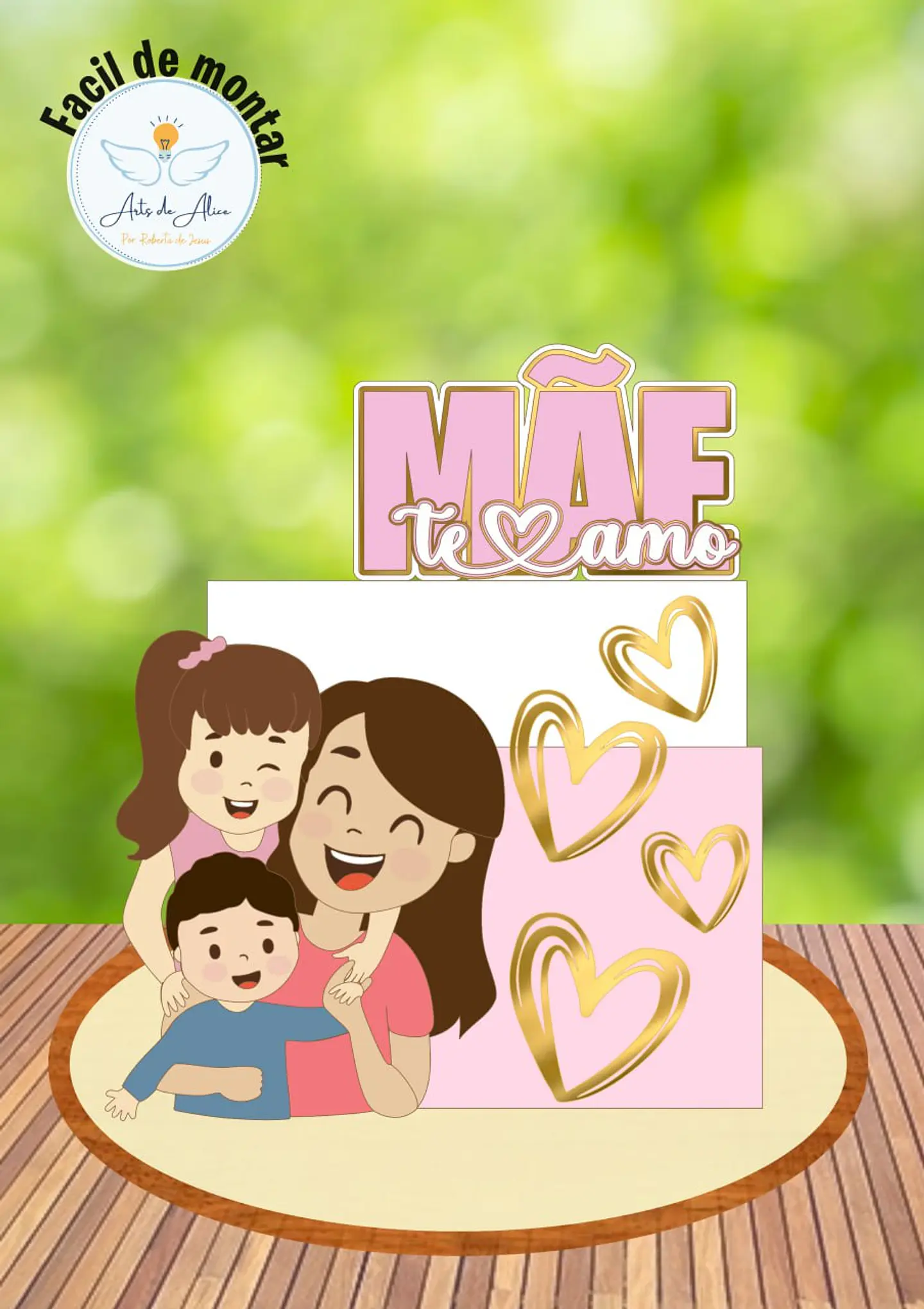 Arquivo topo de bolo dia das mães - MÃE MENINO E MENINA 1
