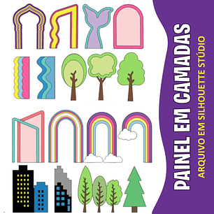 Arquivo topo de bolo painel 01 em camadas - CRIAR BV