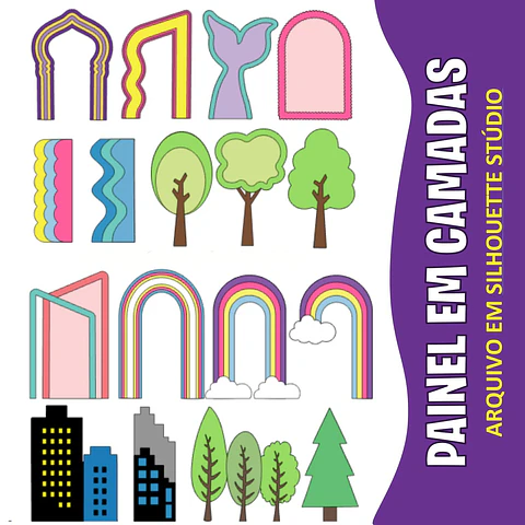 Arquivo topo de bolo painel 01 em camadas - CRIAR BV