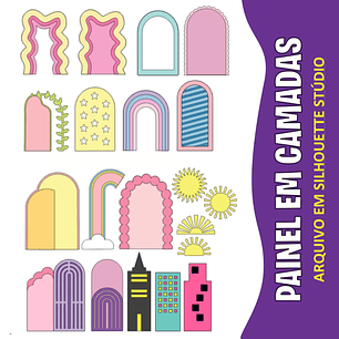 Arquivo topo de bolo painel 02 em camadas - CRIAR BV