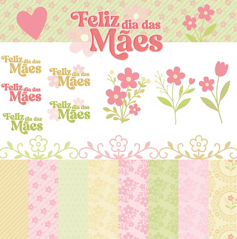 Kit Digital dia das mães flores - KIF CRIAÇÕES