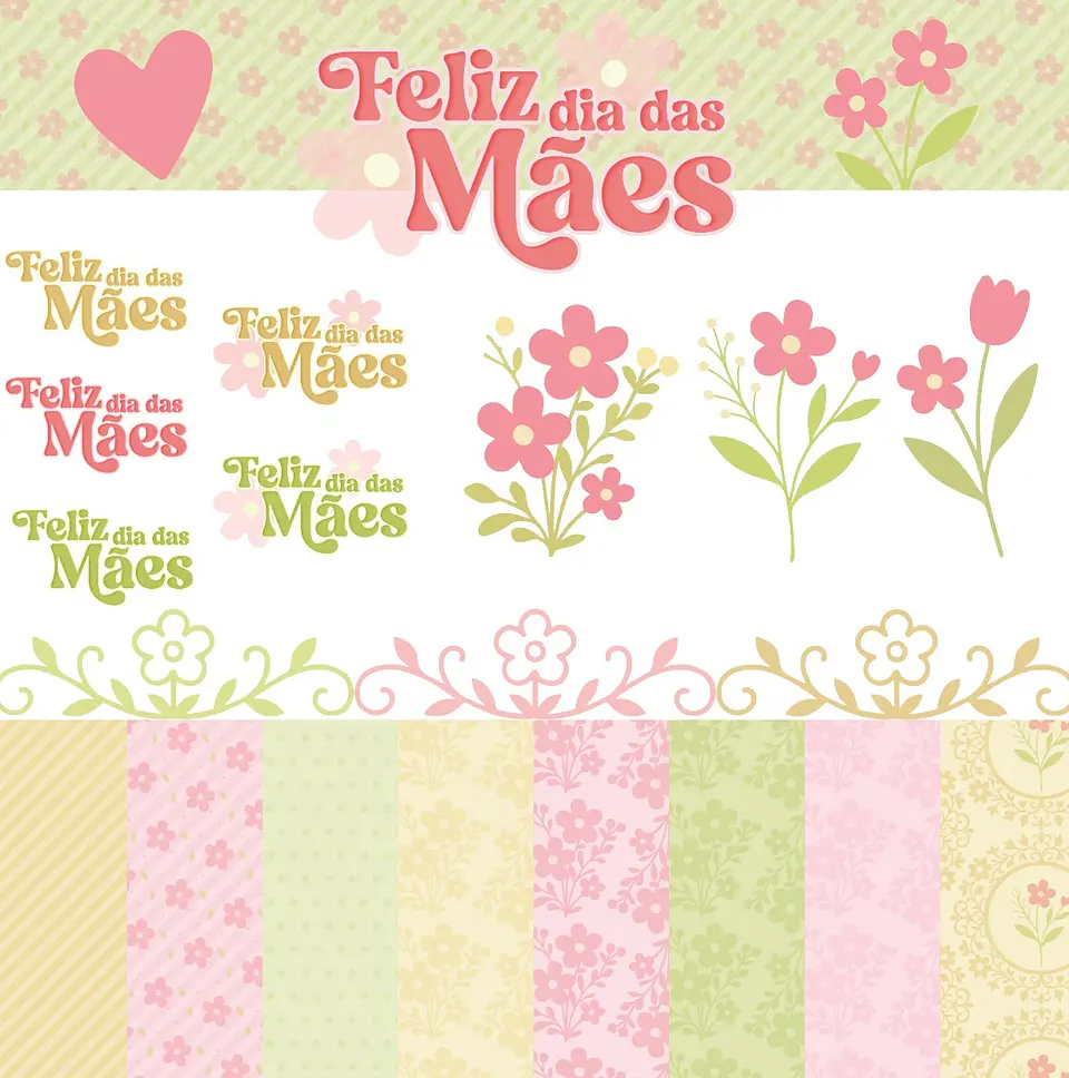 Kit Digital dia das mães flores - KIF CRIAÇÕES 1