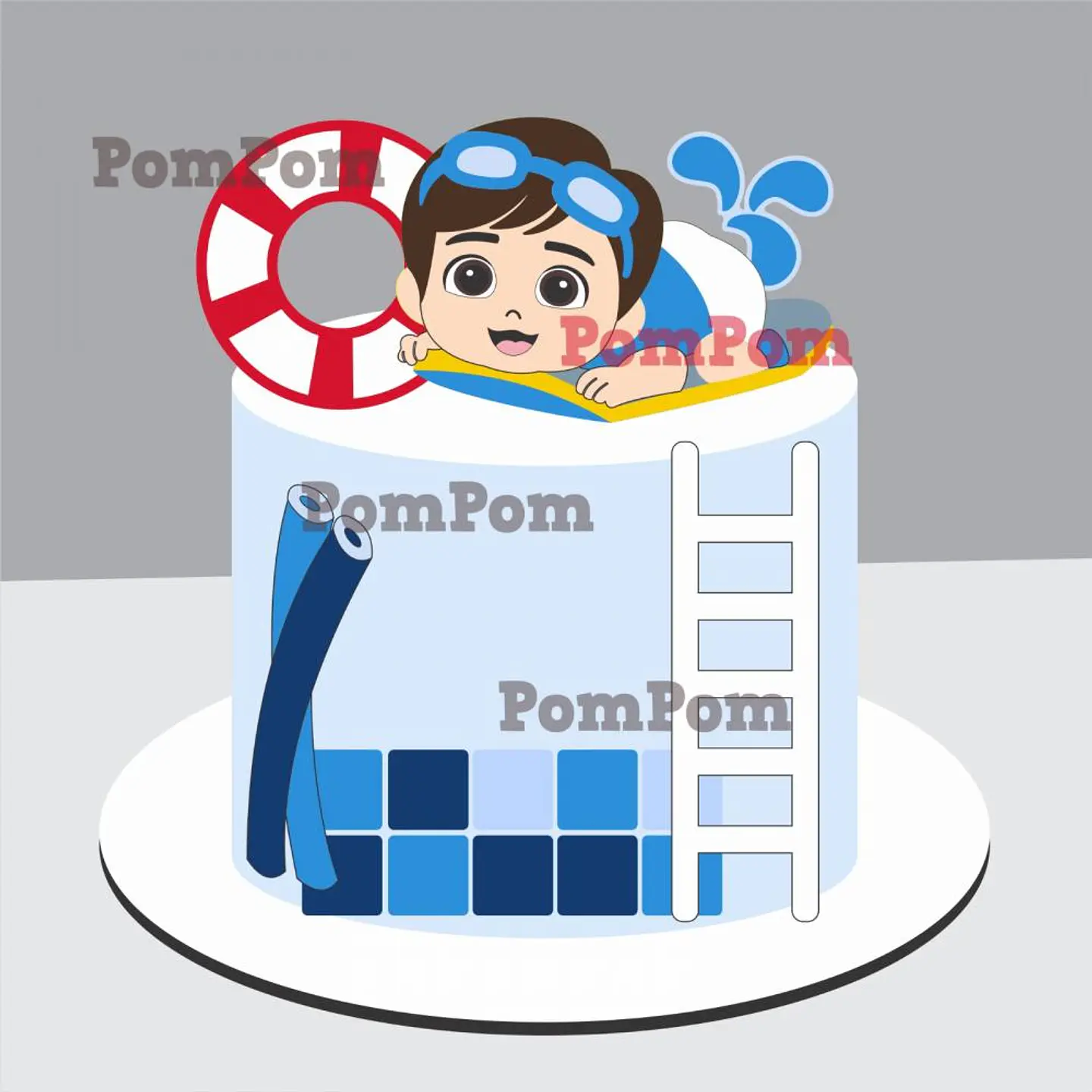 Arquivo topo de bolo pool party praia menino 1