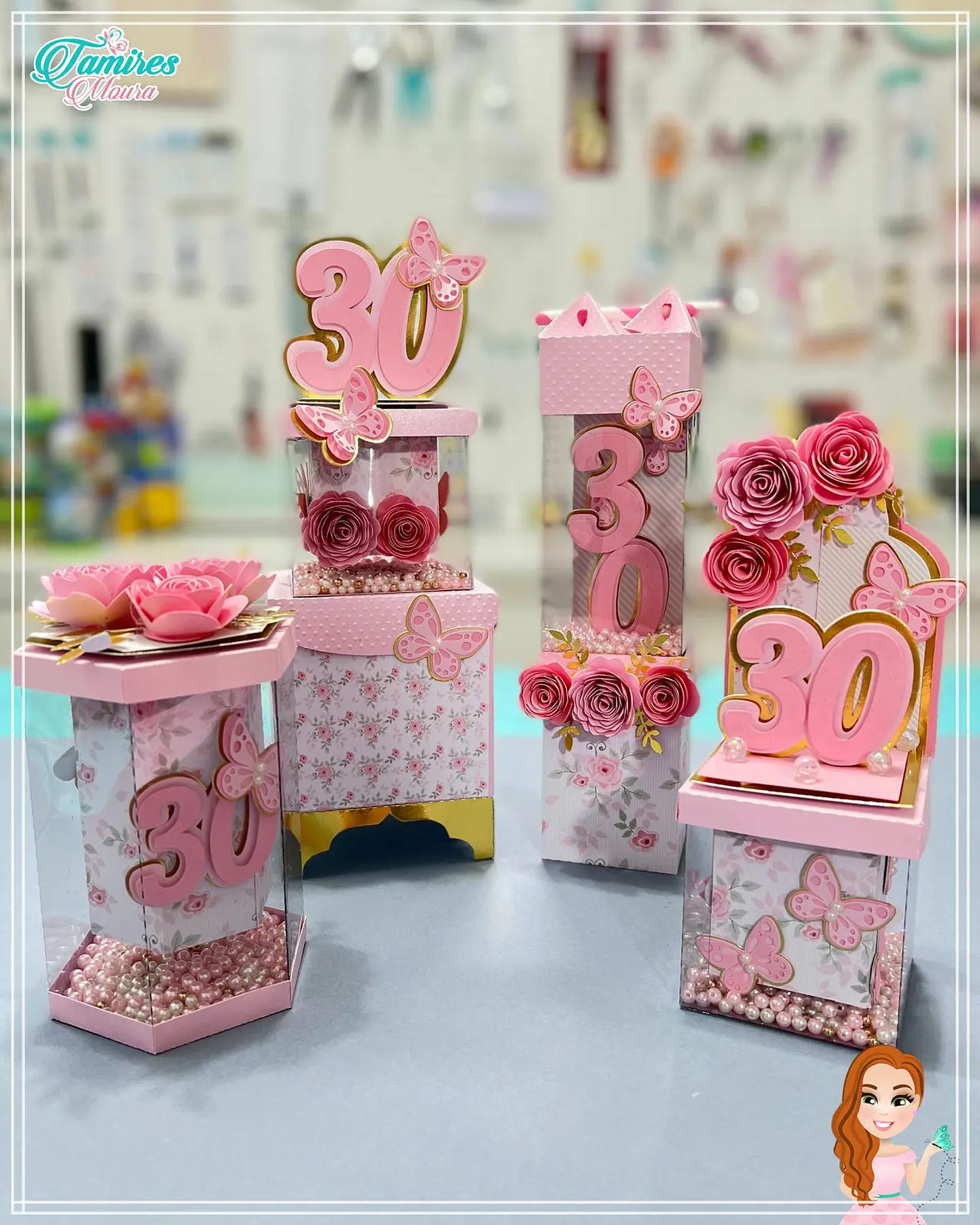 Arquivo de Corte Vetrine Floral 30 anos 1