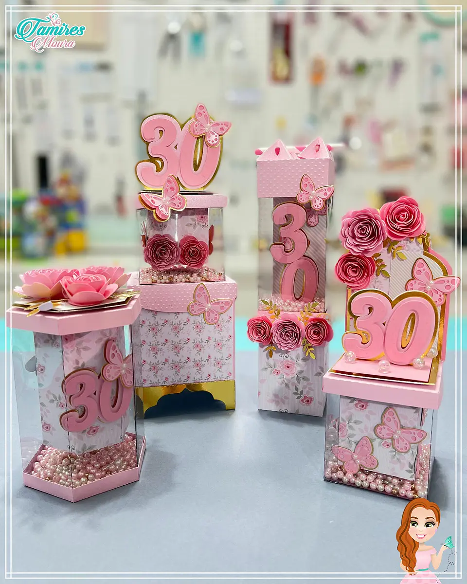 Arquivo de Corte Vetrine Floral 30 anos 1