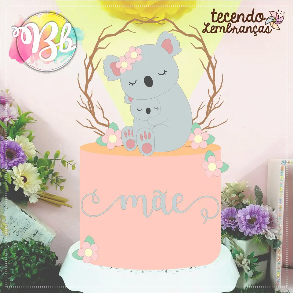 Arquivo topo de bolo dia das mães - COALA E BABY 1