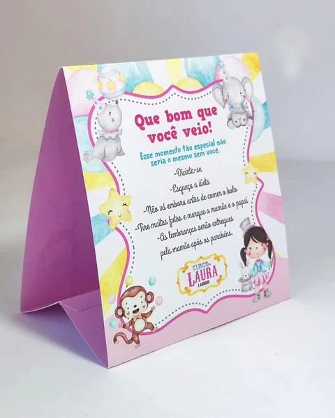 Arquivo de Corte Placa de Mesa Circo Menina