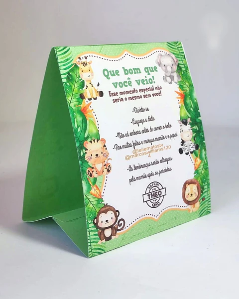 Arquivo de Corte Placa de Mesa Safari