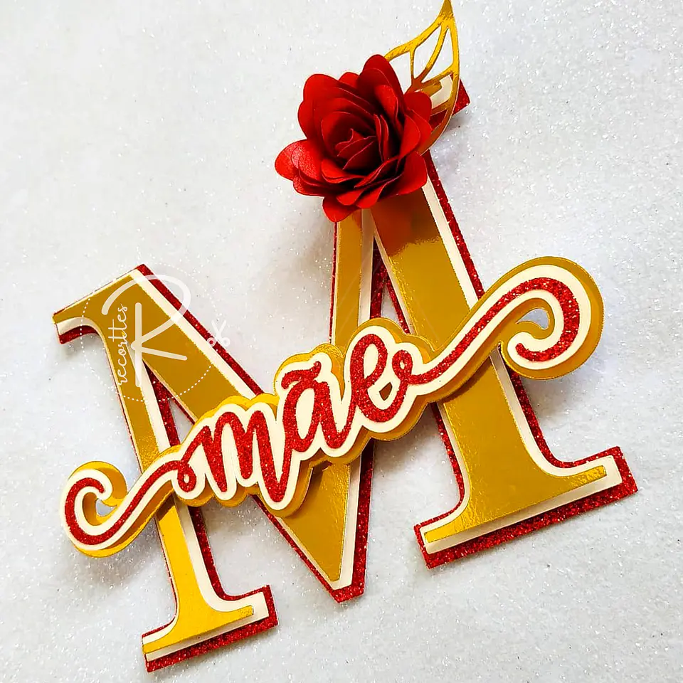 Arquivo topo de bolo dia das mães - M DE MÃE  1