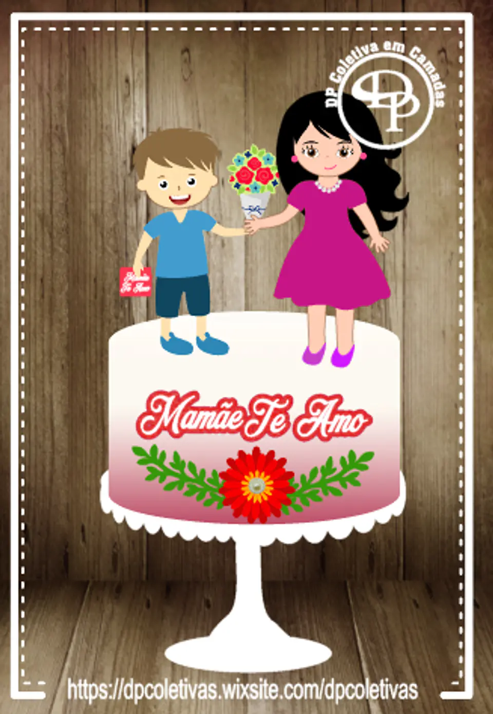 Arquivo topo de bolo dia das mães - MÃE E FILHO 1