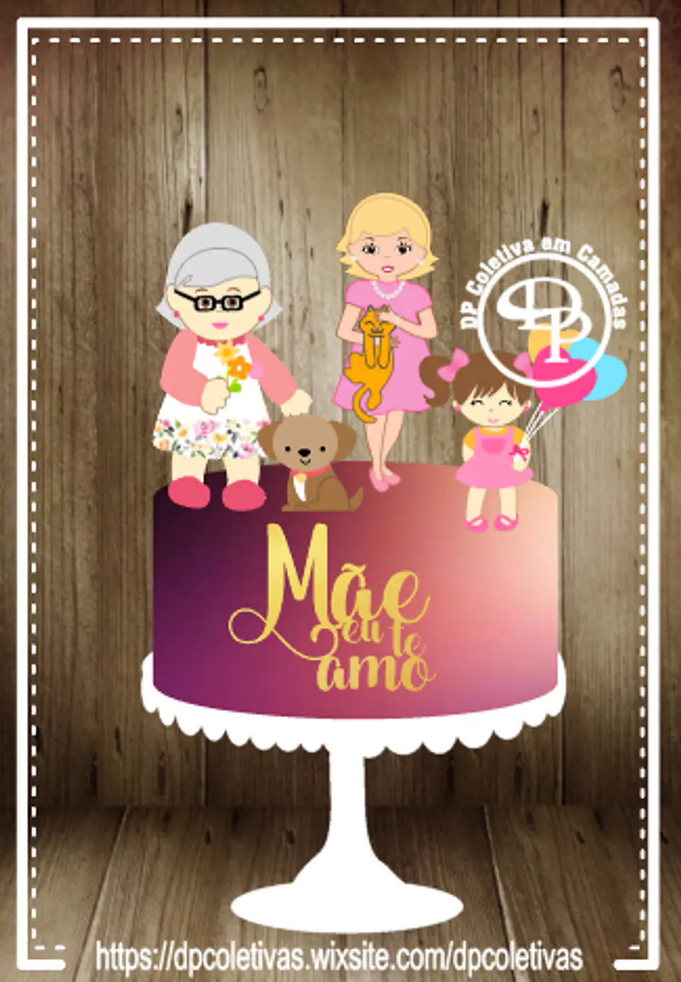 Arquivo topo de bolo dia das mães - MÃE, AVÓ E FILHA 1