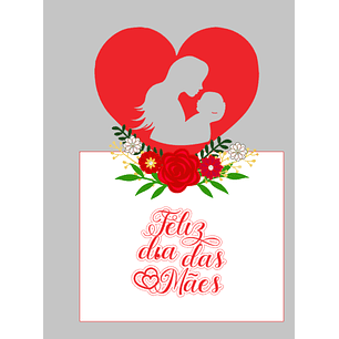 Arquivo topo de bolo dia das mães - CORAÇÃO VAZADO