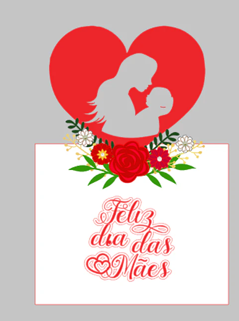 Arquivo topo de bolo dia das mães - CORAÇÃO VAZADO