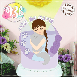 Arquivo topo de bolo dia das mães - MÃE DE GATO BEBÊ