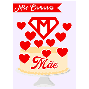 Arquivo topo de bolo dia das mães - MÃE CORAÇÃO EM CAMADAS