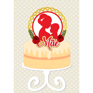 Arquivo topo de bolo dia das mães - MÃE FLORAL COM ARCO