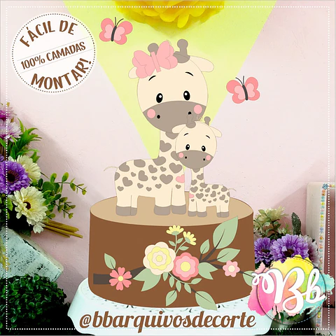 Arquivo topo de bolo dia das mães - MÃE GIRAFA BB