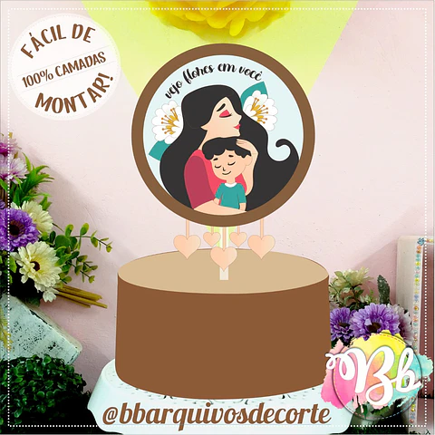 Arquivo topo de bolo dia das mães - MÃE E FILHO
