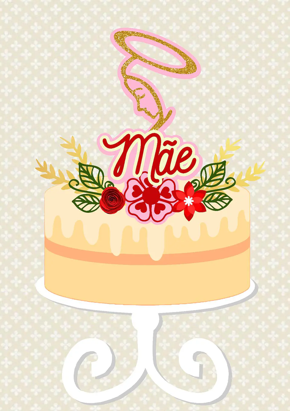 Arquivo topo de bolo dia das mães - MÃE NOSSA SENHORA FLORAL 1