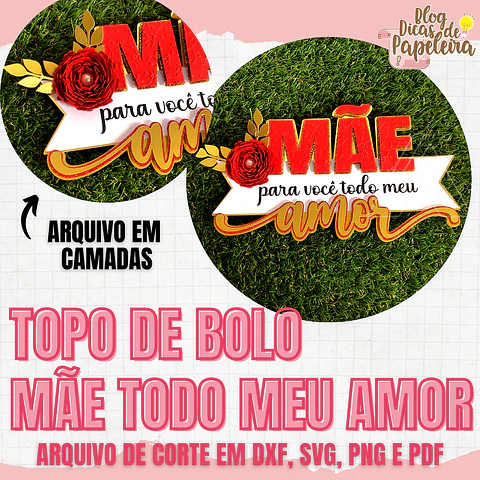 Arquivo topo de bolo dia das mães - MÃE TODO O MEU AMOR