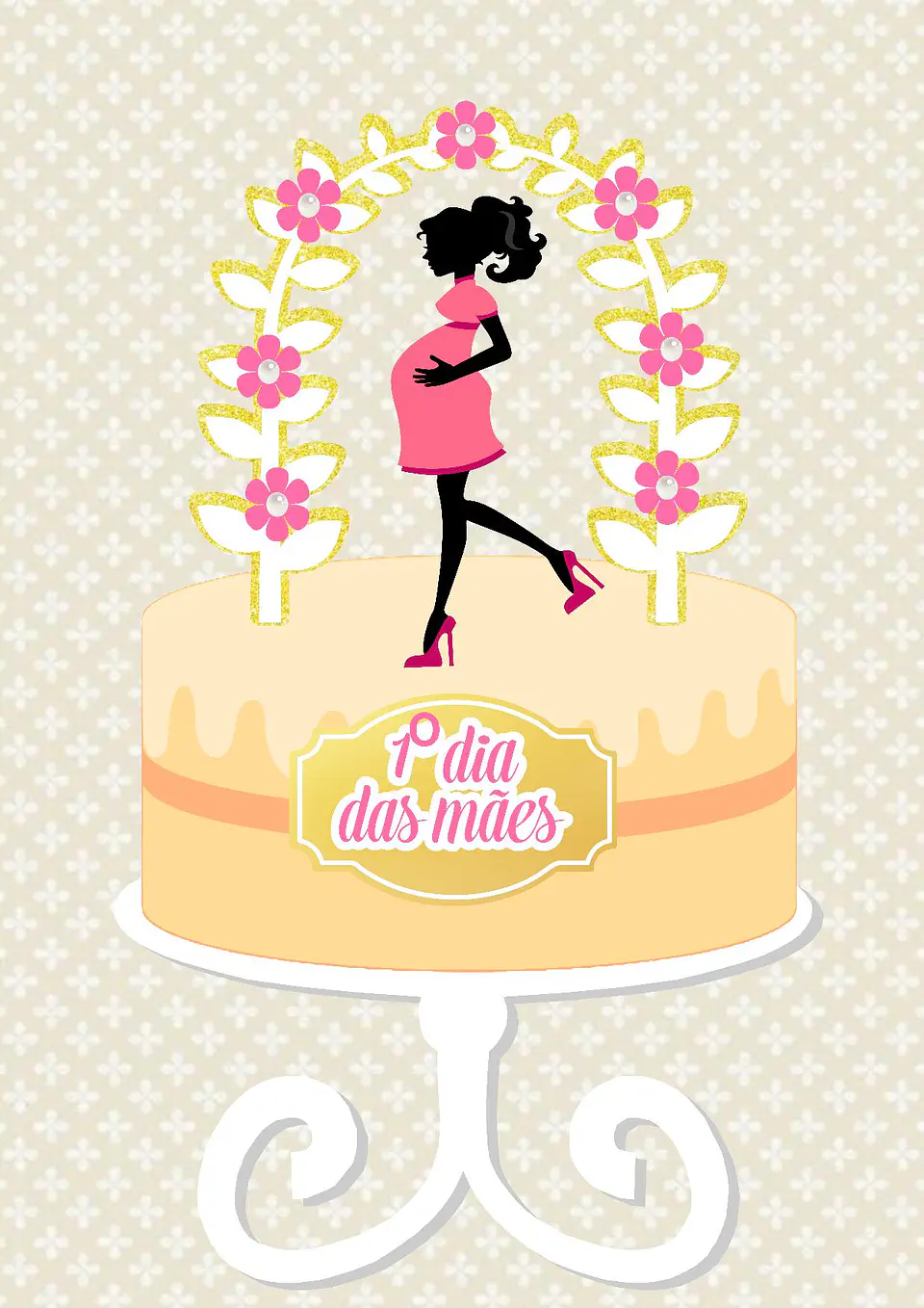 Arquivo topo de bolo dia das mães - MÃE ARCO FLORAL 1