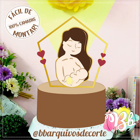 Arquivo topo de bolo dia das mães - MAMÃE AMAMEMTANDO BEBÊ