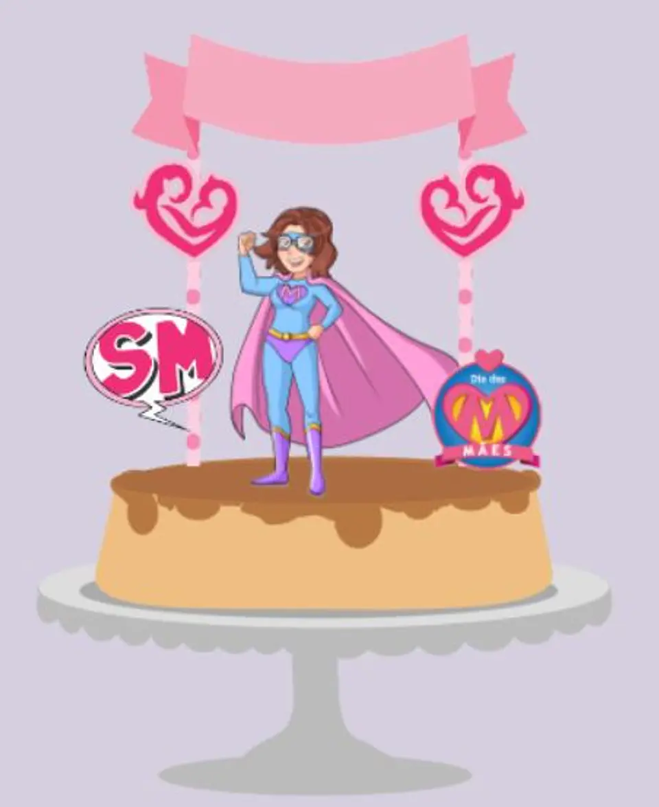 Arquivo topo de bolo dia das mães - SUPER MÃE 1