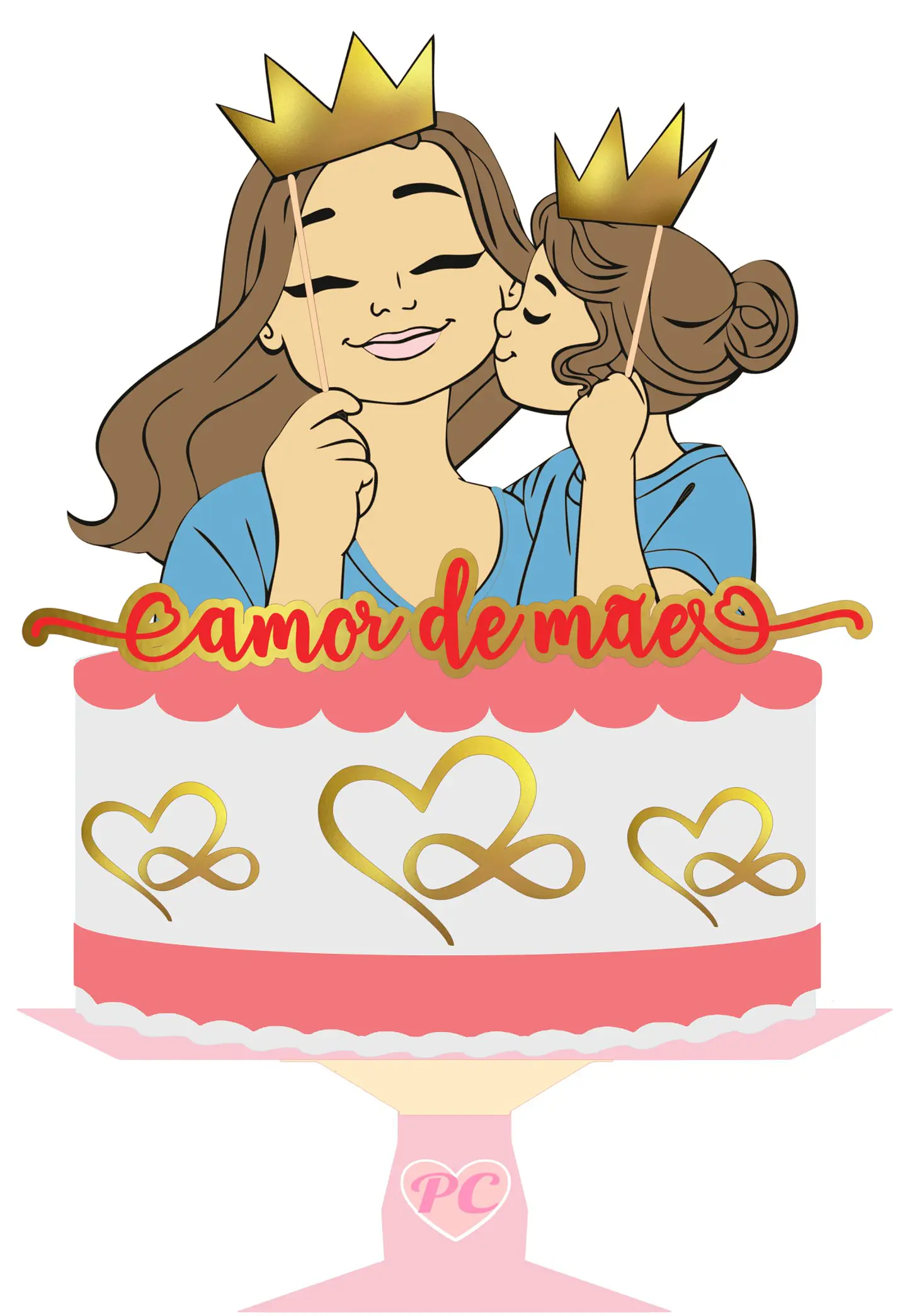 Arquivo topo de bolo dia das mães - AMOR DE MÃE  1