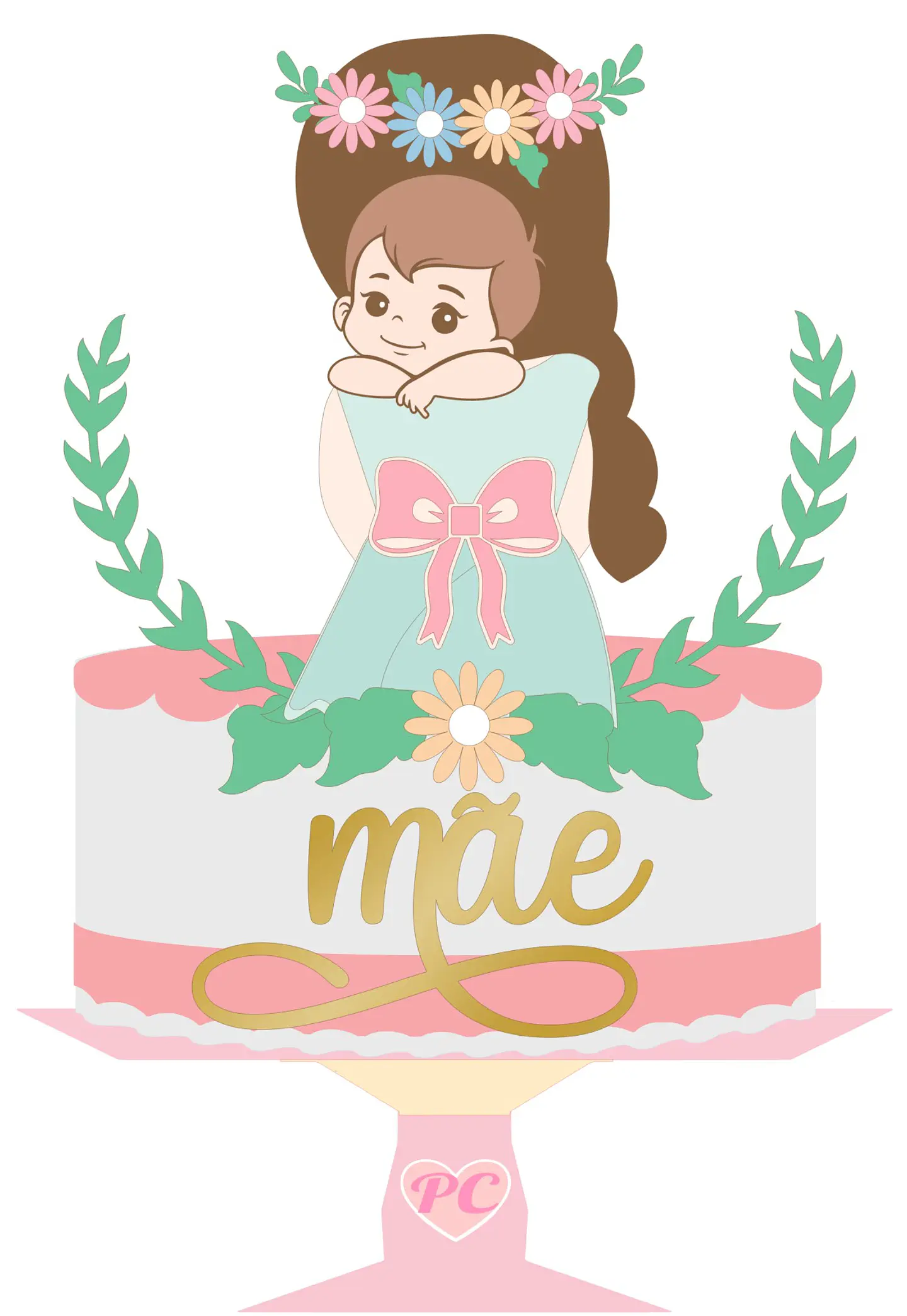 Arquivo topo de bolo dia das mães - MÃE E FILHO 1