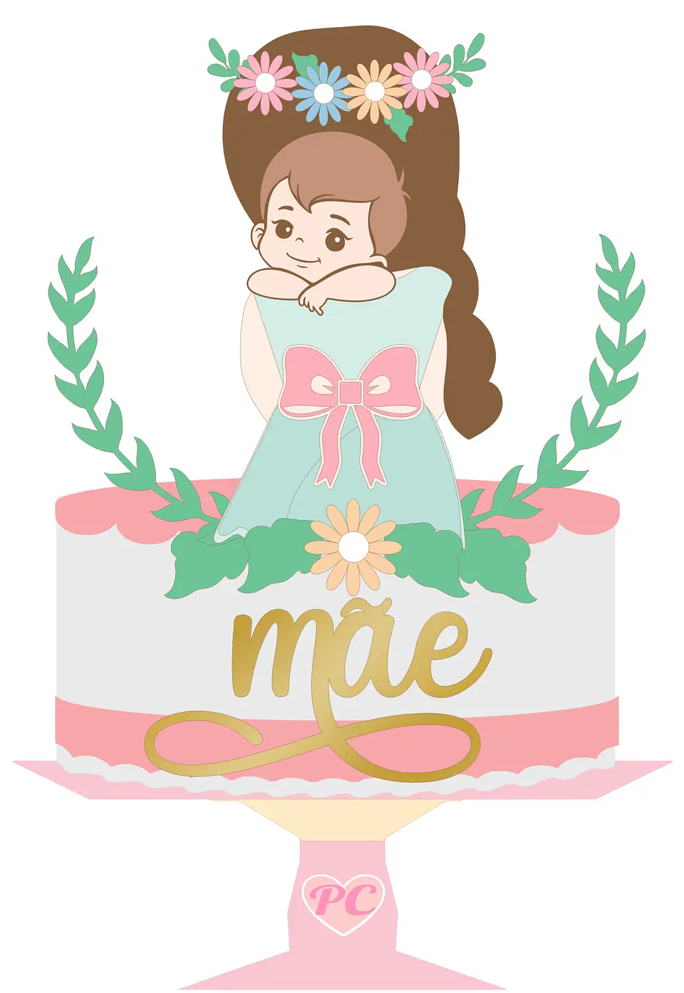 Arquivo topo de bolo dia das mães - MÃE E FILHO 1