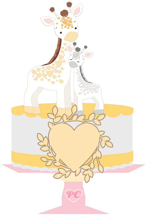 Arquivo topo de bolo dia das mães - MÃE GIRAFA E FILHA
