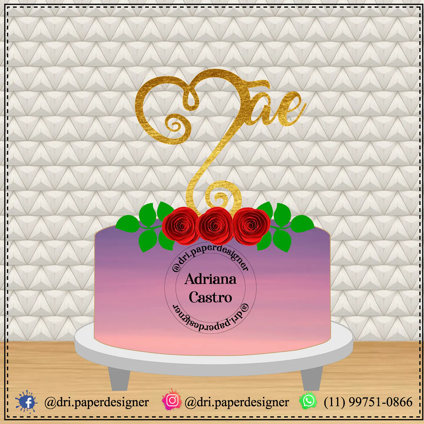 Arquivo topo de bolo dia das mães - MÃE FLORAL 1