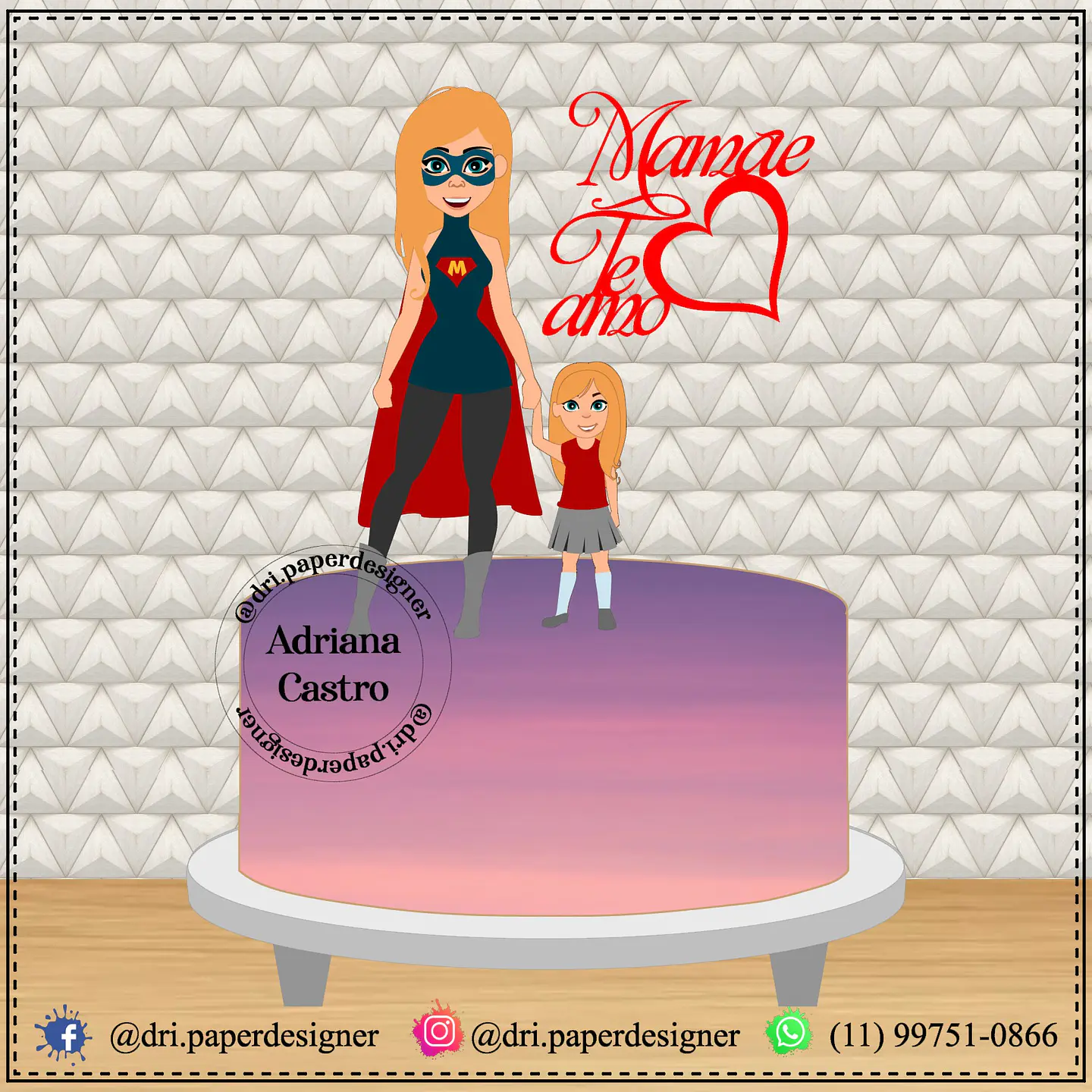 Arquivo topo de bolo dia das mães - SUPER MÃE 1