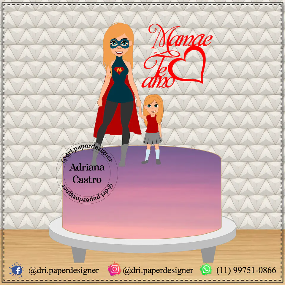 Arquivo topo de bolo dia das mães - SUPER MÃE 1