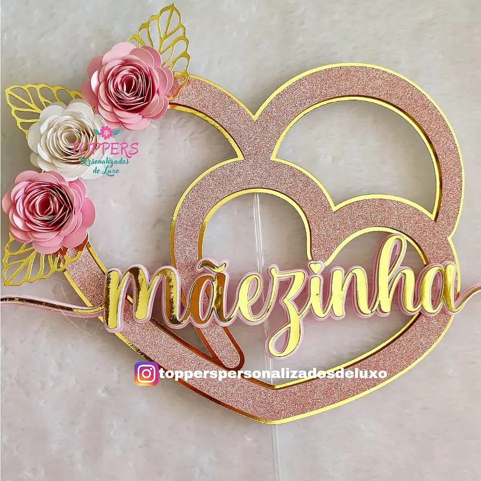 Arquivo topo de bolo dia das mães - MÃEZINHA CORAÇÃO 1