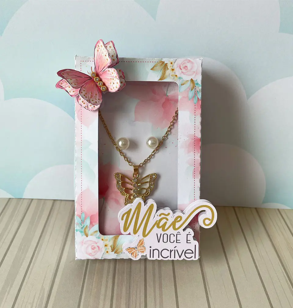Arquivo de corte caixa para cordão e brinco dia das mães - LINA 2