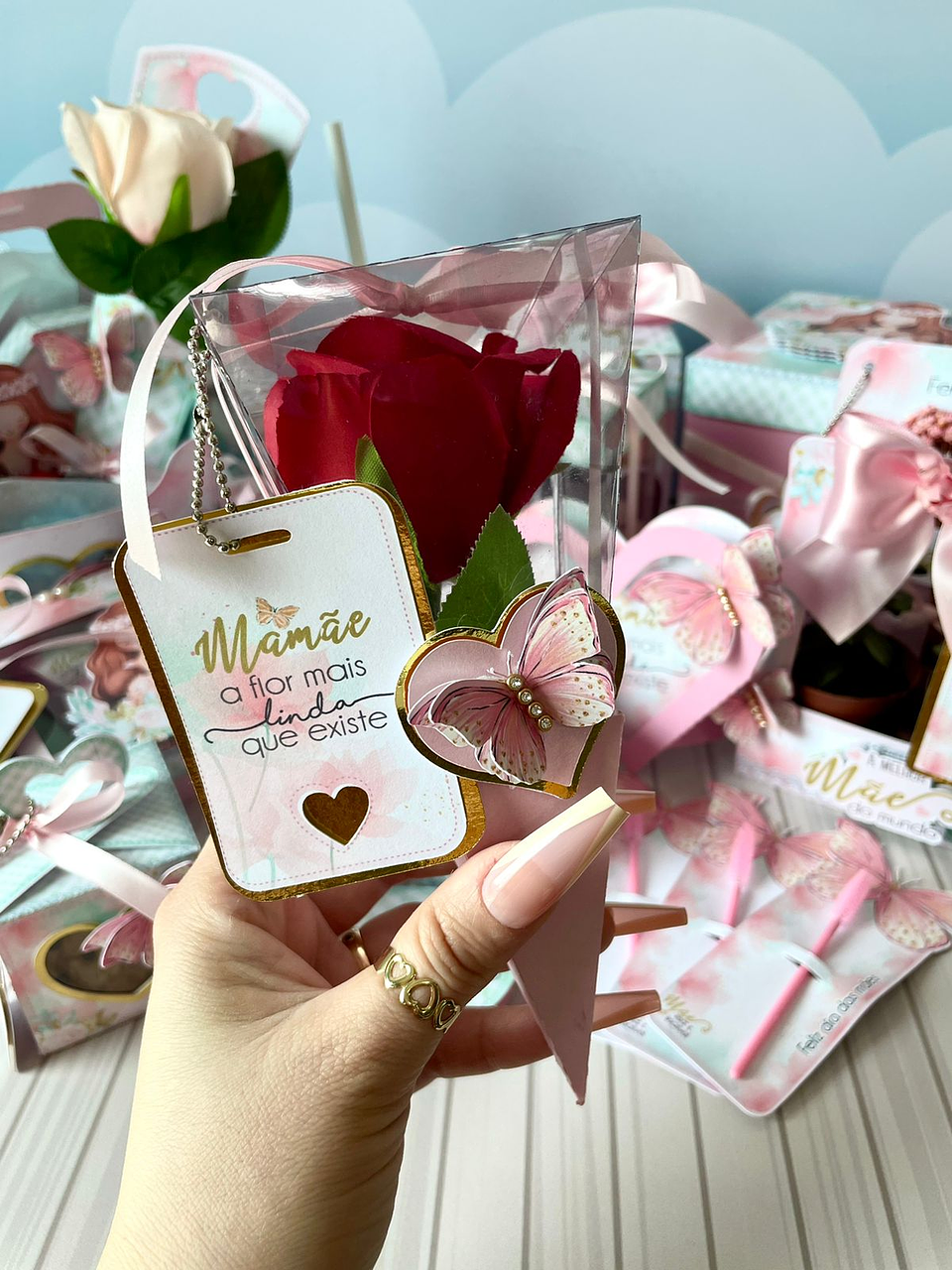 Arquivo de corte embalagem para flor dia das mães - LINA 1