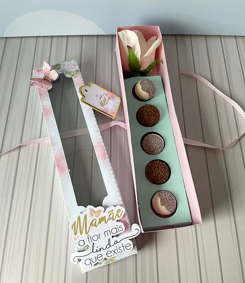Arquivo de corte caixa para doce e flor dia das mães - LINA