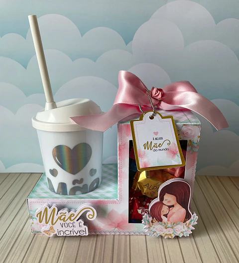 Arquivo de corte caixa para copo + chocolate - LINA