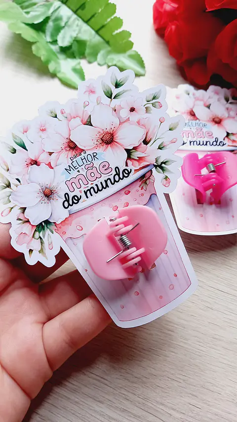 Arquivo dia das mães card presilha vaso de flor - JLD