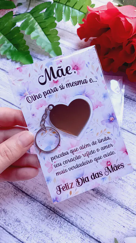 Arquivo dia das mães card chaveiro espelhado - JLD