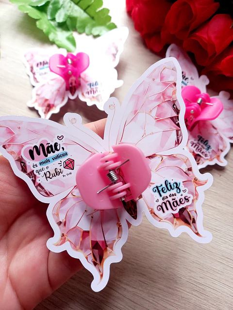 Arquivo dia das mães card presilha borboleta rosa - JLD